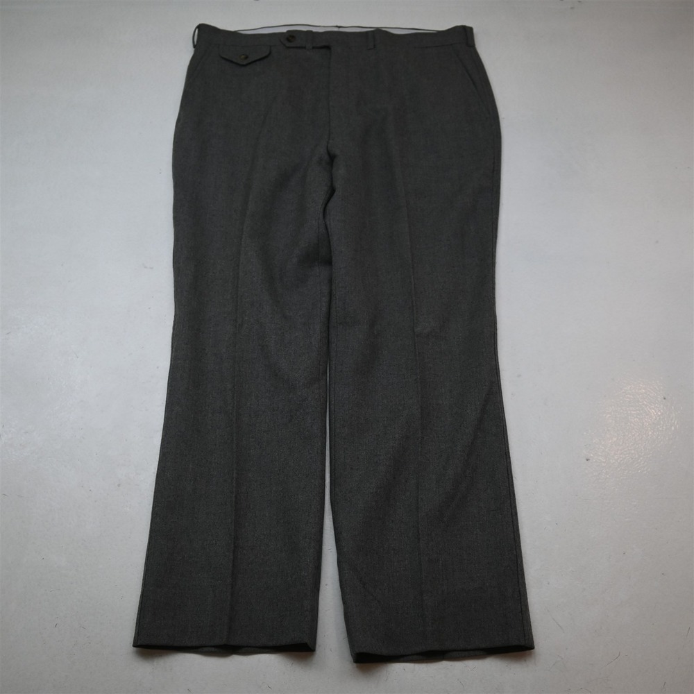Vtg Woodmere 38x30 Gray 100% Wool Flannel Flat Front Classic Dress Mens Pants